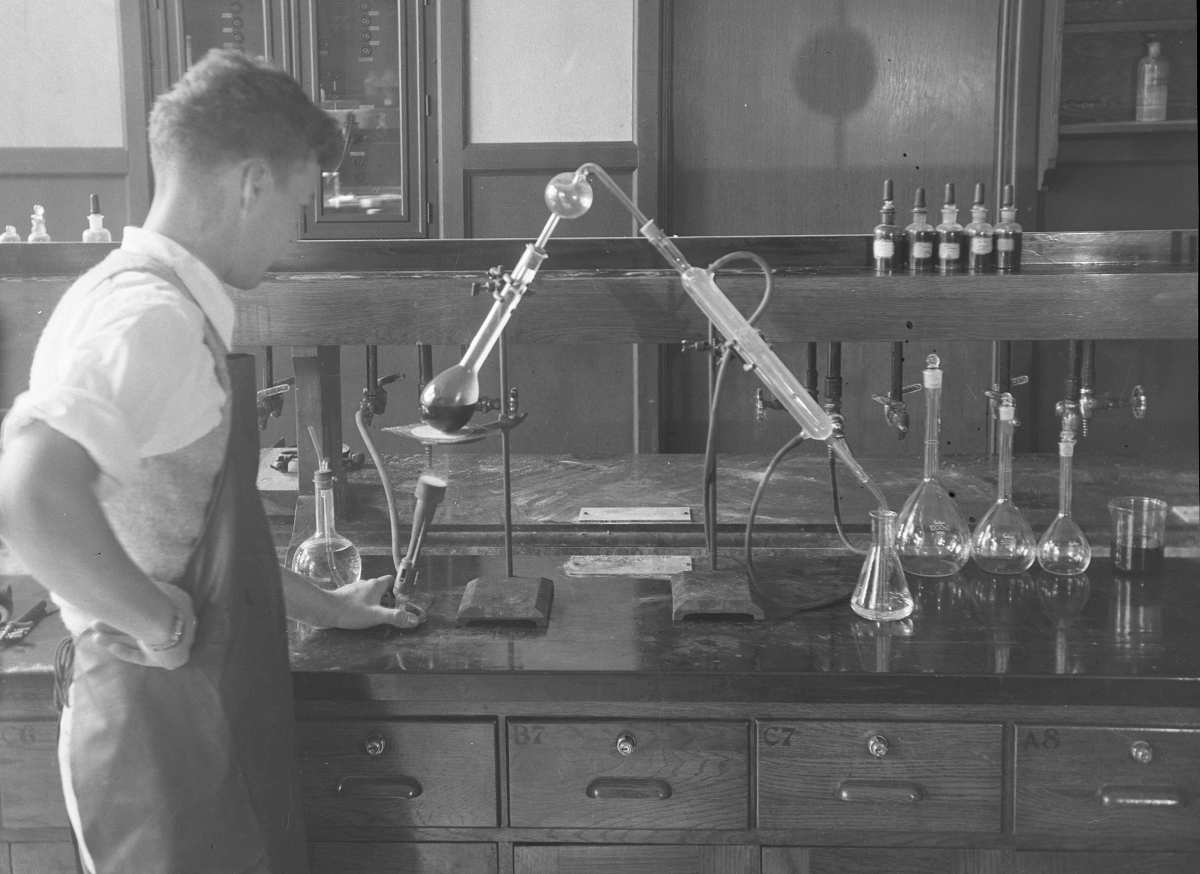 George Switzer in the SRJC Chemistry Lab, 1934